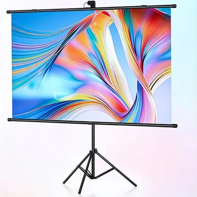 Projectorscherm met standaard - Mobiel filmscherm - Thuisbioscoop creëren - Kreukvrij glasvezel - 60 inch - Wit