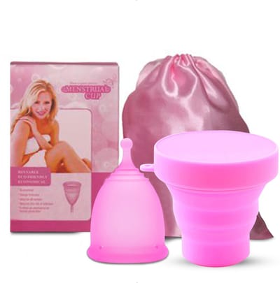 Luxegoed® Herbruikbare Menstruatiecups Small - Inclusief Sterilisator & Opbergtasje - 100% Medisch Siliconen - BPA-vrij - Roze