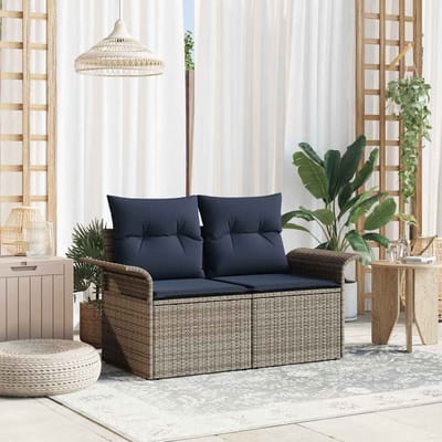 vidaXL - Tuin - Sofa - 2-Aantal - zitplaatsen - poly - rattan