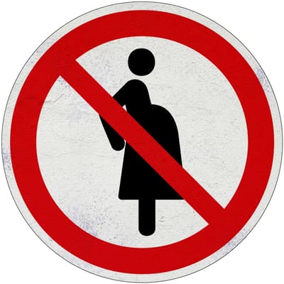 Geen zwangere vrouwen verbodsbord - P042 | Sign Again materiaal | 10 cm