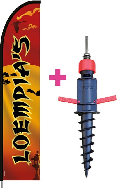 Beachflag - Loempia's #1 - Vlag + Grondboor + Rotator + Hengelsysteem + Draagtas - Actievlag.nl