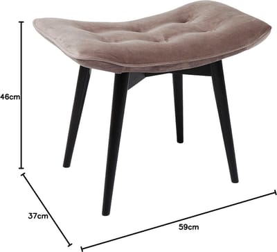 Velours Poef - Zitje bijzettafel - Woonkamer decoratie - Eigentijdse stijl - 48 x 59 x 37 cm - Grijs