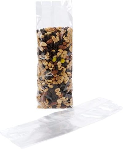 Plastic Zakken 9,5x3,2x30,5cm Gelamineerd en met zijvouw (100 stuks) | Plastic zak