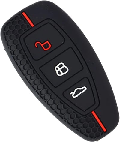 Hoogwaardige Zwarte Siliconen Sleutelhoes voor Ford Sleutels (Keyless Go) - Beschermende Cover, Duurzaam en Stijlvol