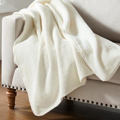 Luxe Pluizige Witte Plaid Deken van Kunstbont voor Bank en Bed - Extra Zacht en Warm (150x200 cm)