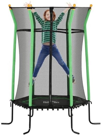 Kindertrampoline met veiligheidsnet en randafdekking voor kinderen van 3 tot 10 jaar