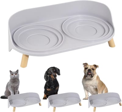 Verhoogde hondenvoerstandaard voor kleine en middelgrote honden en katten - Geschikt voor voer- en waterkommen tot 15 cm diameter - Comfortabel en stijlvol ontwerp