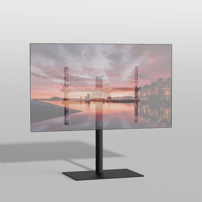 TV vloerstatief SQUARE 80 Design Tv standaard Trendy Zwart Staal 32-65” - VESA 600x400