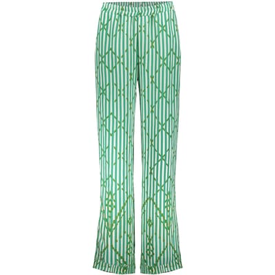 Geisha Pants Ecru/green Size: XXL | Wide-Leg & Flared Pants Outlet | Dames | Groen
