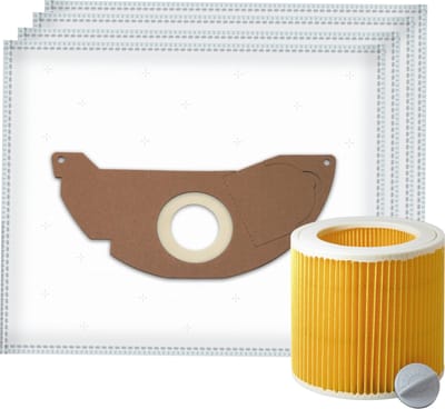 5x Dparts stofzuigerzakken en 1 filter geschikt voor Karcher WD2 en MV2 series - voor series A2004 A2054 WD 2.200 2.210 2.240 2.250 - nr. 6.904-322.0 - 6.414-552.0