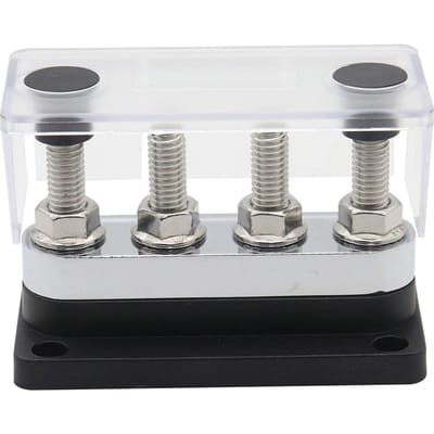 600A Stroomverdelingsblok Busbar 4 x 3 8 Aansluitingen 48V DC Busbar Box zwart