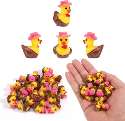 Miniatuur Cowboy Eenden Set van 25 Stuks, Schattige Decoratie voor Tuin, Kantoor en Auto, Perfect als Feestelijk Cadeau