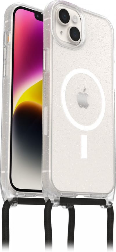 Geschikt voor OtterBox Necklace Geschikt voor Mag Apple iPhone 14 Plus Hoesje met Koord Glitter