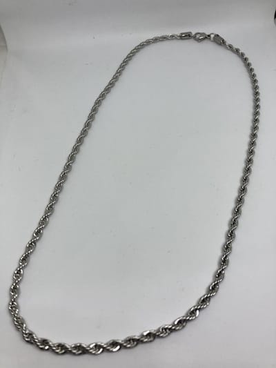 RH-Jewelry. Heren. Stalen koordeketting 4 mm 55cm.