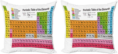 ABAKUHAUS Periodensysteem Kussenhoes – 2x50x50 cm – Multicolor, Dubbelzijdig