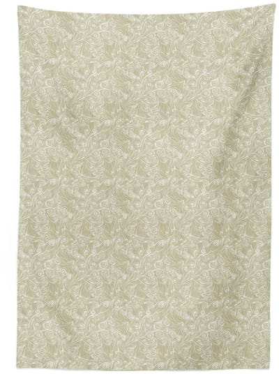 Abakuhaus tafelkleed 140x240 cm – satijnmengsel, beige/wit – machinewasbaar