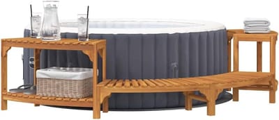 Hottub Omheining Half Rond in Duurzaam Acaciahout