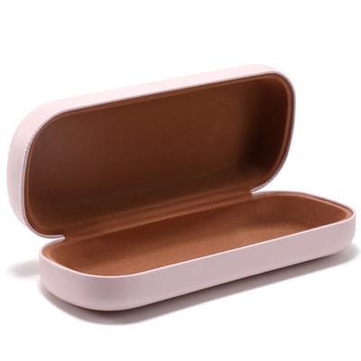 Brillenkoker hard case - Brillendoos - Leer - Brillenetui - Brillenhoes - Draagbare bescherming - Uniseks - Geschikt voor brillen, zonnebrillen, leesbrillen - 160 x 64 x 36mm - Roze