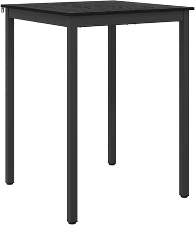 Eettafel Hout - Keuken Eetkamer Tafel - Dagelijks Gebruik - Robuust Metalen Frame - 80x80x105cm - Zwart