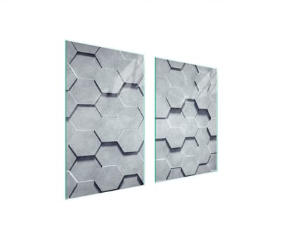TMK ArtDeko - Glazen Beschermer voor Kookplaat - 65x52cm - Gehuld Glas - Decoratief Design