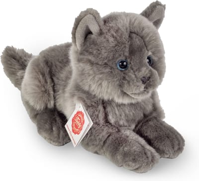 Hermann Teddy Knuffeldier Kartuizer kat/poes - zachte pluche stof - premium knuffels - grijs - 20 cm