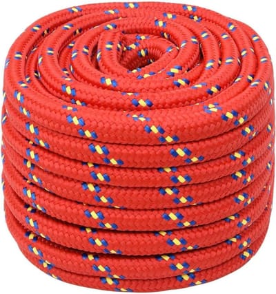 Boottouw - Polypropyleen touw - Vastzetten van objecten - Weerbestendig materiaal - 20 mm x 25 m - Rood