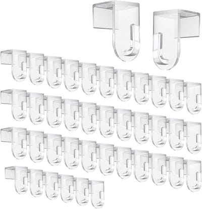 Set van 40 Transparante Haakjes voor Decoratie, Geen Boren Nodig, Ideaal voor Ramen en Deuren tot 16 mm Dikte, Makkelijk te Bevestigen en Verwijderen