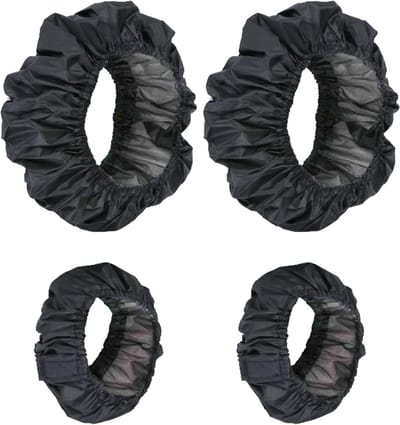 4 stuks Wielhoezen voor baby's - wielhoezen voor kinderwagen - wielhoezen voor rolstoelen - waterdichte en vuilafstotende wielhoezen - stofdichte accessoires - Zwart - 16-18cm Groot+12-14cm Klein