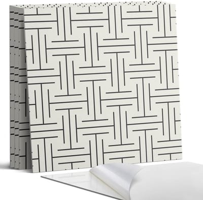 Coloray Wandpanelen Zelfklevend - Geometrisch ruitpatroon Zelfklevende Wandpanelen - 50 cm x 50 cm - Zwart Wandpaneel PVC - 4 stuks - Mozaïeken Wandpanelen Zelfklevend - Wandpaneel Keuken - Wandpanelen Badkamer
