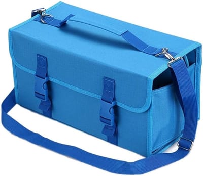 Pennenetui 2 Stuks - Marker Opbergtas - Schetsen en Leren - Hoge Capaciteit 60 Markers - 34.5x16x17cm - Blauw