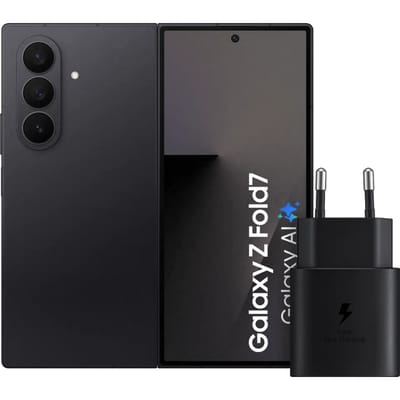 Samsung Galaxy Z Fold 7 256GB Zwart 5G + Samsung Oplader 25 Watt Zwart