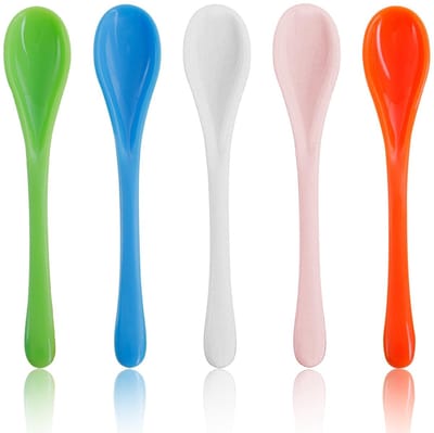Dailygoods - Theelepels, 50 Stuks Kleurrijke Plastic Lepels, Herbruikbaar Ontbijt, Honing Lepel, Koffielepels, Dessertlepels met Lange Steel Perfect voor Een Verscheidenheid Aan Gerechten en Gelegenheden