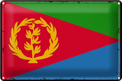 Blechschild Flagge Eritrea 30x20cm Retro Flag of Eritrea