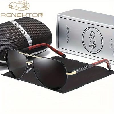 K&R Ventures® Piloten Zonnebril – Gepolariseerd – Unisex Dames & Heren – Gouden Frame & Grijze Glazen – Luxe Cadeaupakket met Etui & Doekje – UV400 Bescherming – Stijlvolle Aviator Bril