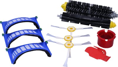 Sillar, accessoireset voor schoonmaakrobot, vervangingen, geschikt voor iRobot Roomba 600-serie, 3x HEPA filter, 1x hoofdborstel, 1x rolborstel, 3x zijborstels, 2x schoonmaakmiddel, 10st