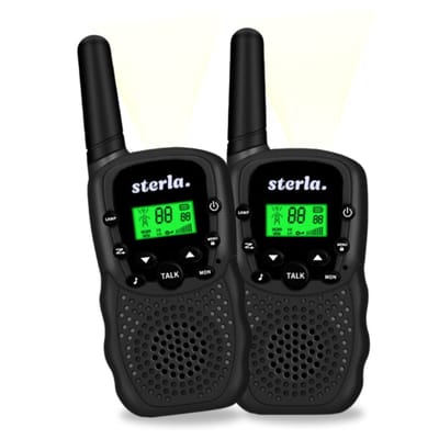 Walkie Talkie Set voor Kinderen - Bereik tot 3 km - Zaklamp - Valbestendig - Compact en Lichtgewicht - Zwart