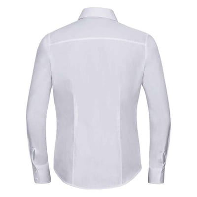 Russell Collection Dames/Dames Poplin met Lange Mouwen Formeel Overhemd (Wit)