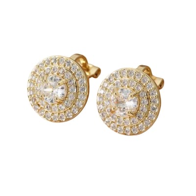 Clip oorbellen -goudkleurig -zirkonia- geen gaatje- Charme Bijoux