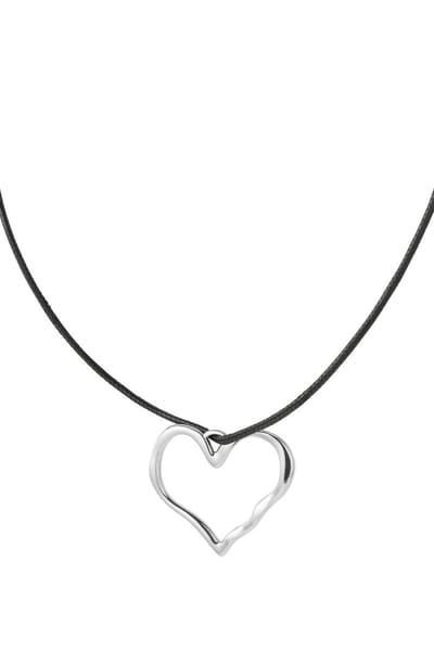 Bijoutheek Collier Hart Touw Verstelbaar Zilver