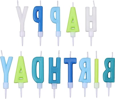 Kleurrijke Verjaardagsletters Kaarsen, 13 Stuks Met Dikke Letters voor Taartdecoratie en Feestjes, Perfect voor Verjaardagsvieringen