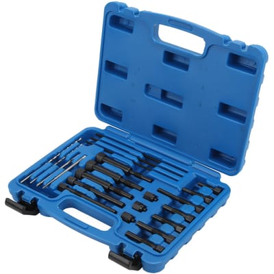Kit d'outils de dépose d'électrodes de bougies de préchauffage 22 pièces Métal Portable Complet avec boîte de rangement blue