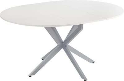 Vicco Eettafel Loyd, Wit/Grijs, 120 x 76.5 cm Uitschuifbaar