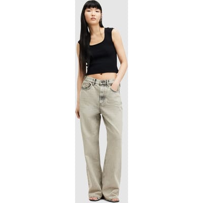 AllSaints Blake Jean Sand Grey Größe: W31 | Ausgestellte Hosen Outlet | Damen | Braun