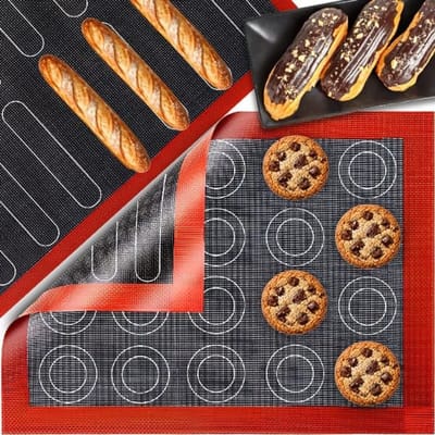 Cosensi- Bakmat Antiaanbaklaag - Siliconen Mat - Herbruikbare Taartmat - Antislip Werkmat - 30 x 40 cm - BPA-vrij Hittebestendig - Bakmatje