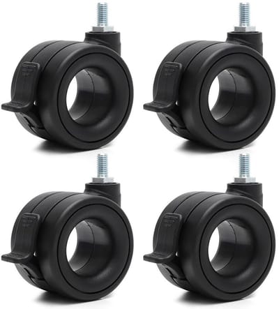Zware wielen set van 4 - met rem - M8 draad - voor meubels en zware lasten - ShopVlot