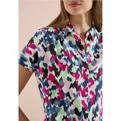 Blouse met hangende schouder en print