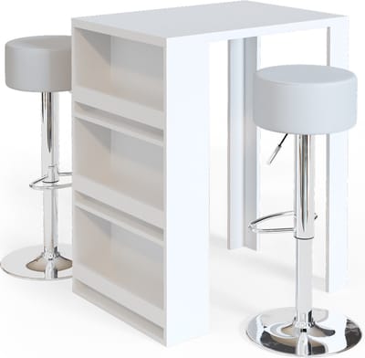 Vicco Bartafel set – 57 x 80 cm met 2 barkrukken Wit
