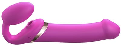 Strap-On-Me - Strapless Strap-on Vibrator Met Luchtdruk Stimulatie - Roze - Maat S