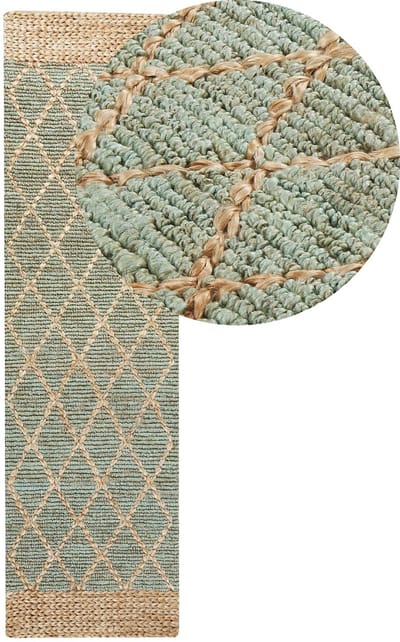TELLIKAYA - Laagpolig vloerkleed - Beige - 80 x 300 cm - Jute