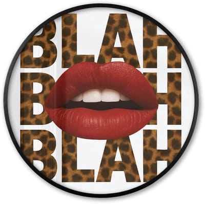 Poster in lijst Rond - Fotolijst 60x60 cm - Posters - Lip - Rood - Quote - Ronde posterlijst zwart - Decoratie - Wanddecoratie woonkamer - Muurdecoratie slaapkamer
